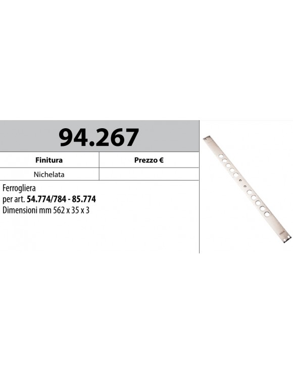 MOTTURA 94.267 FERROGLIERA PER SERRATURE SERIE 54 E SERIE 85